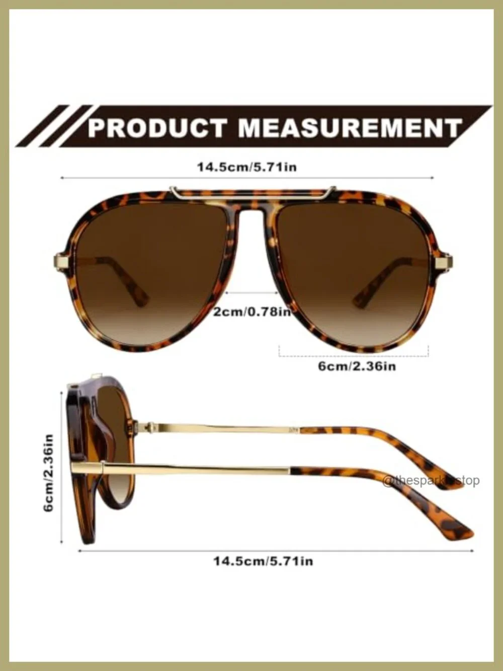 Retro 70s Oversized Square Sunglasses Set of 2 Polarized UV400
